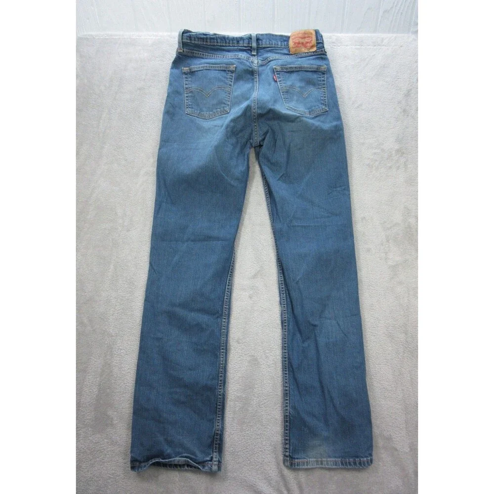 Levis 514 Jeans Mens 35 x 34 (Actual 30 x31.5) Slim Straight Leg MediumWash Blue